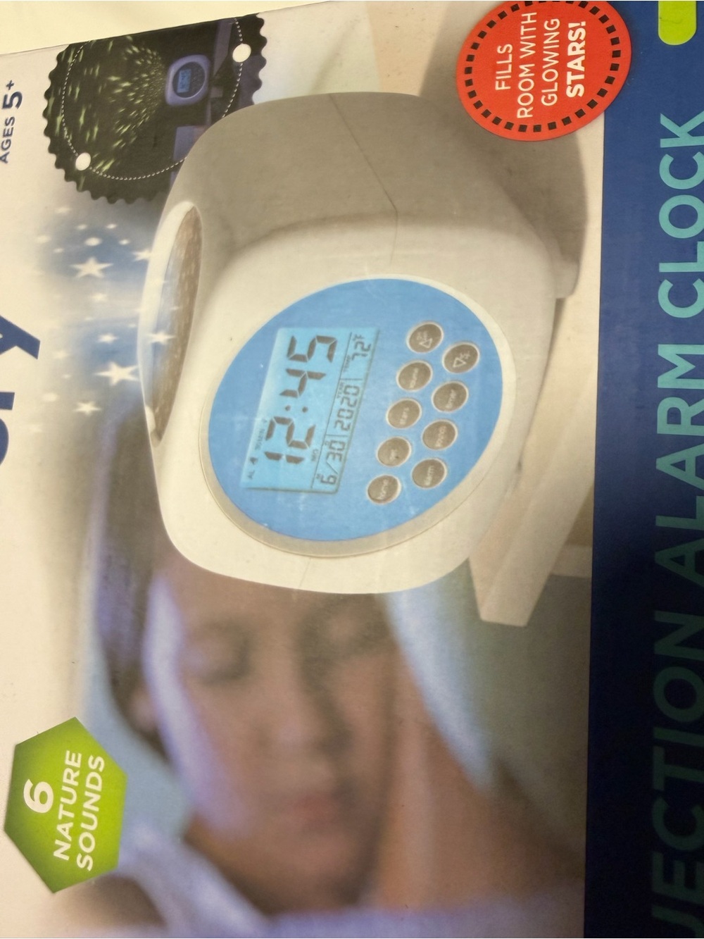 Alarm Clock Children Discovery Projection Alarm Clock - White with Blue Display - Picture 4 of 4
